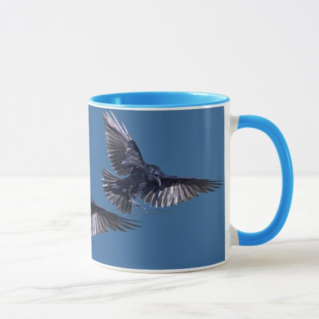Raven in Flight Wildlife Lover Mug (Right)