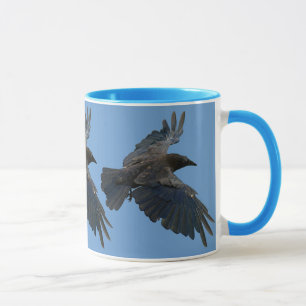 Raven in Flight Wildlife Lover Mug
