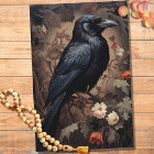 Raven in Flowers 4 Decoupage Paper
