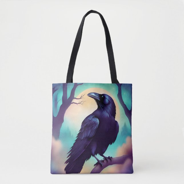 Raven in the moonlight Halloween  Tote Bag (Front)