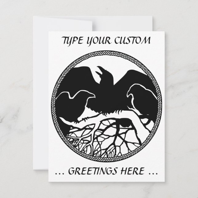 Raven Invitations Personalized Native Art Card (Front)