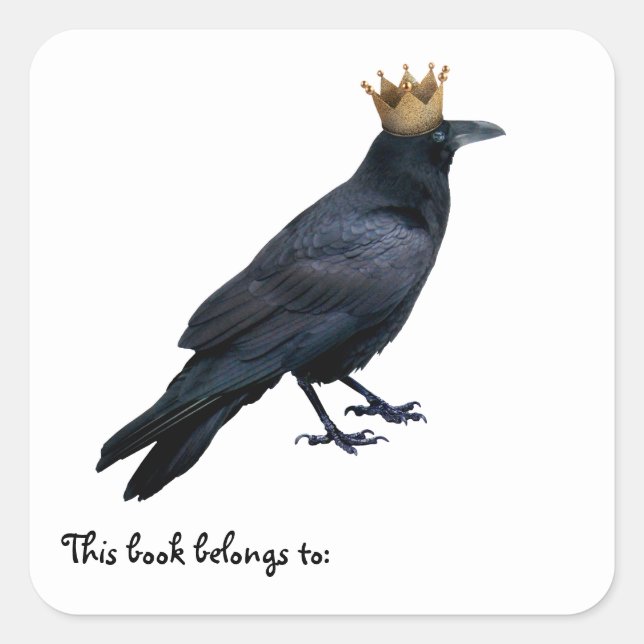 Raven King Bookplate Square Sticker (Front)