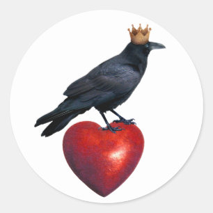 Raven King Heart Sticker