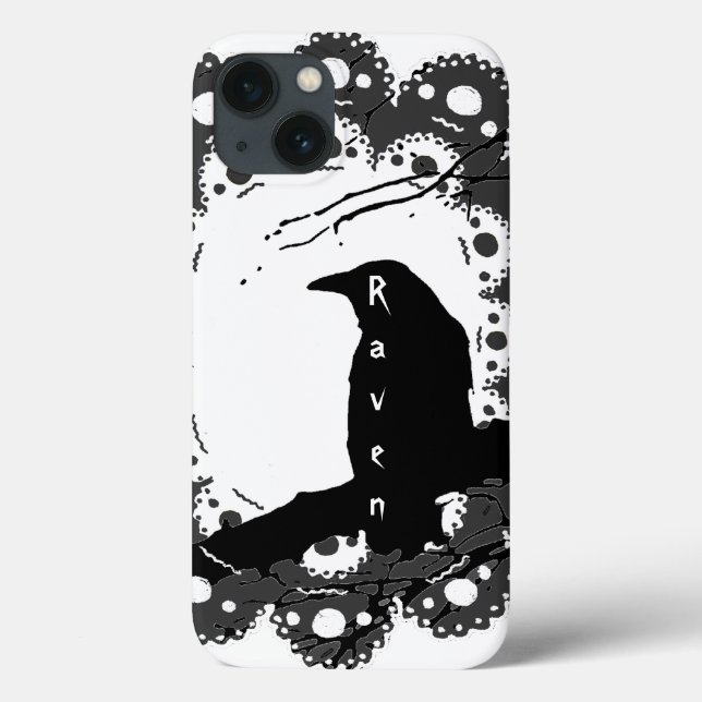 Raven Lace Name B & W & grey Goth Case-Mate iPhone Case (Back)