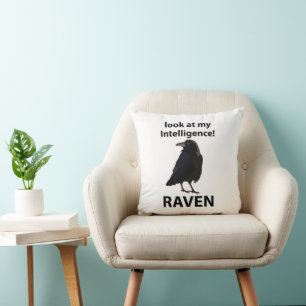 Raven Look At My Intelligence Raven Throw Pillow