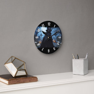 Raven Lord - Halloween Goth Design Round Clock