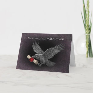 Raven Love Messenger Gothic Dark Valentine Love  Card