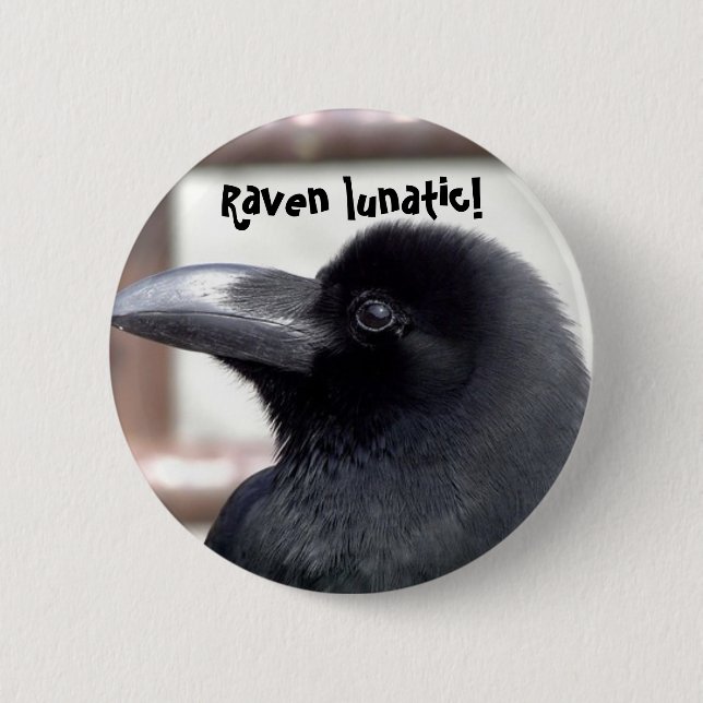Raven Lunatic 2 Inch Round Button (Front)