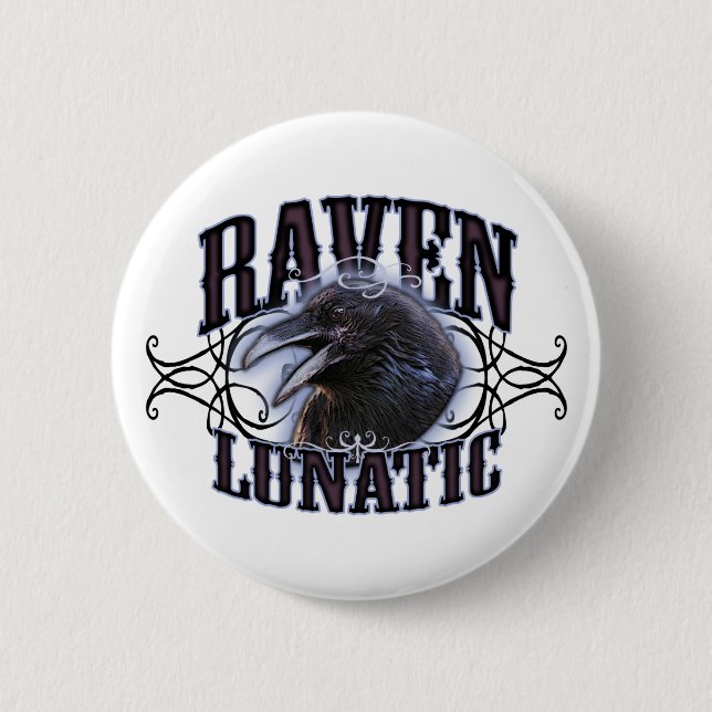 Raven Lunatic 2 Inch Round Button (Front)