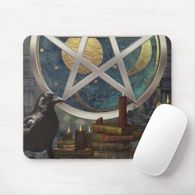 Raven Magick Celestial Disc Pentacle Mouse Pad (With Mouse)