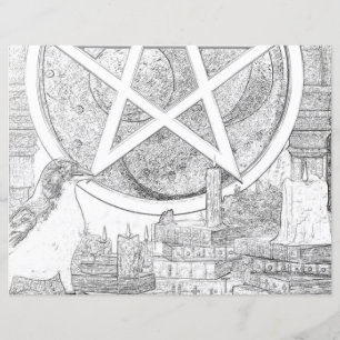 Raven Magick Pagan Wicca Colouring Page