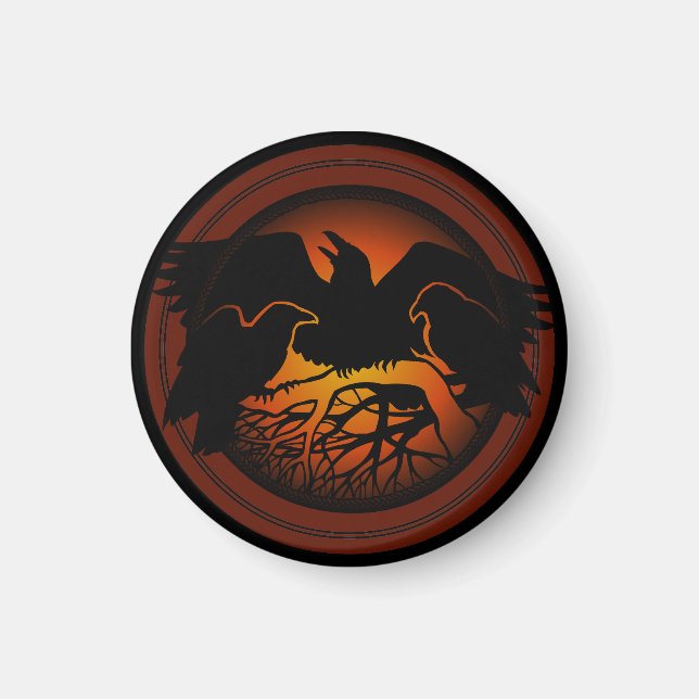 Raven Magnets Raven Native Art Fridge Magnet Gift (Front)