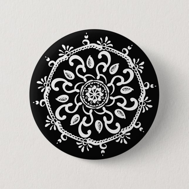 Raven Mandala 2 Inch Round Button (Front)