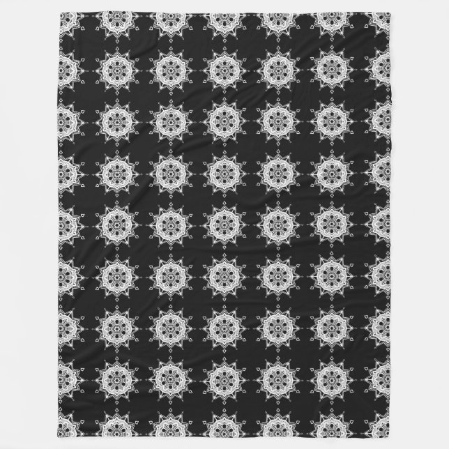 Raven Mandala Fleece Blanket (Front)