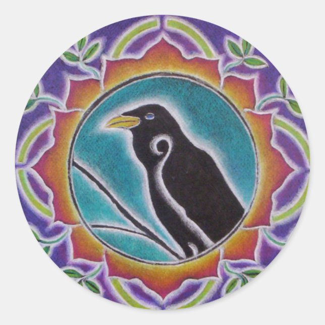 Raven Mandala Sticker (Front)