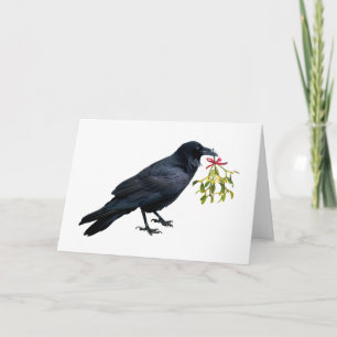 Raven Mistletoe Holiday Card
