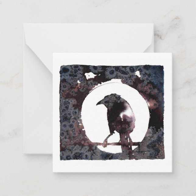 Raven Moon Postcard Style Notecard  (Front)