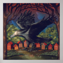 Raven Moonlight Witches Halloween Night