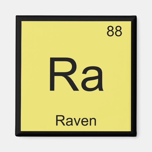Raven Name Chemistry Element Periodic Table Magnet (Front)