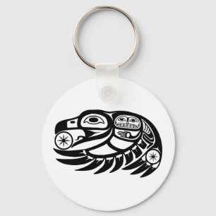 Raven Native American Design Keychain