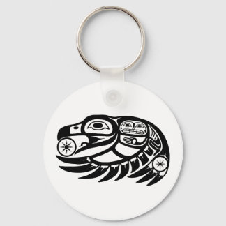 Raven Native American Design Keychain