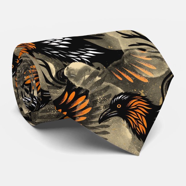 Raven Neck Tie (Rolled)
