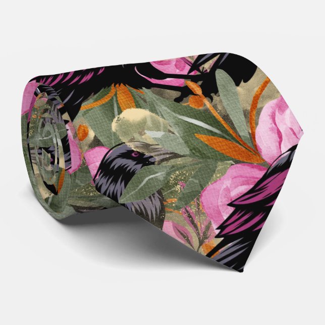 Raven Neck Tie (Rolled)