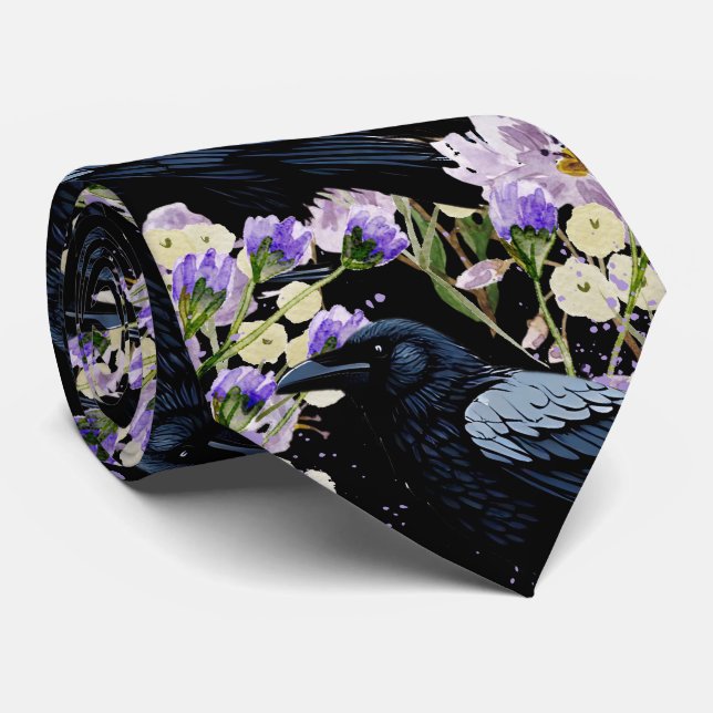 Raven Neck Tie (Rolled)