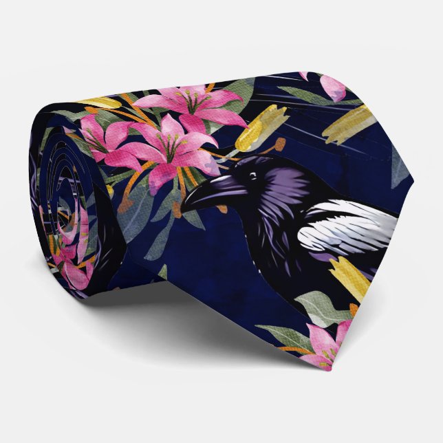 Raven Neck Tie (Rolled)