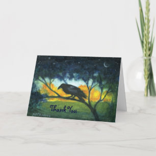 Raven Night Sky Thank You Note Card