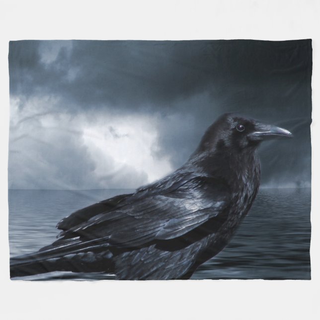 Raven noir sur la couverture d'ouatine (Devant (Horizontal))