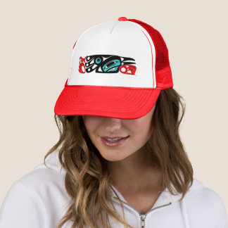 Raven - NW Coast Native Indian Style Trucker Hat