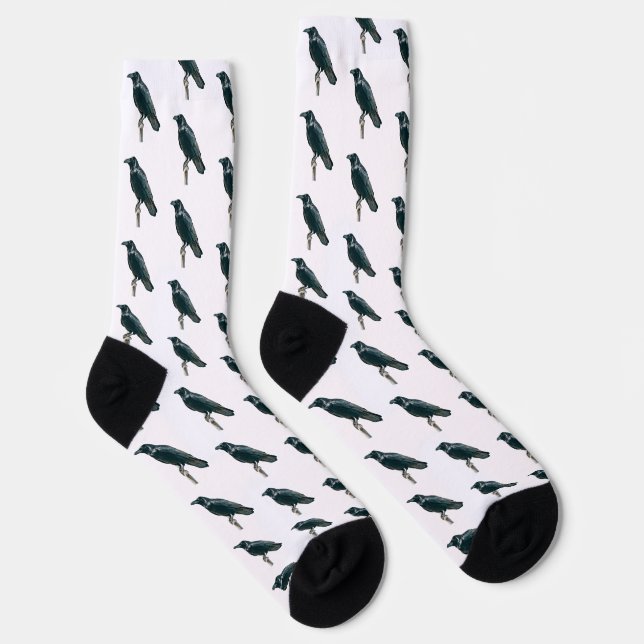 Raven on a Branch Socks (Right)