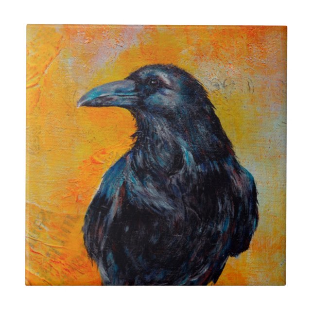Raven on Canvas Tile (Front)