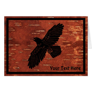 Raven On Inner Birch Bark