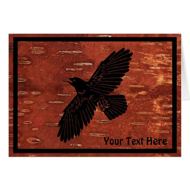Raven On Inner Birch Bark (Devant horizontal)