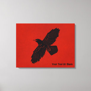 Raven On Red Canvas Print