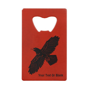 Raven On Red Credit Card Bottle Opener
