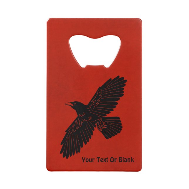 Raven On Red Credit Card Bottle Opener (Front)