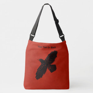 Raven On Red Crossbody Bag