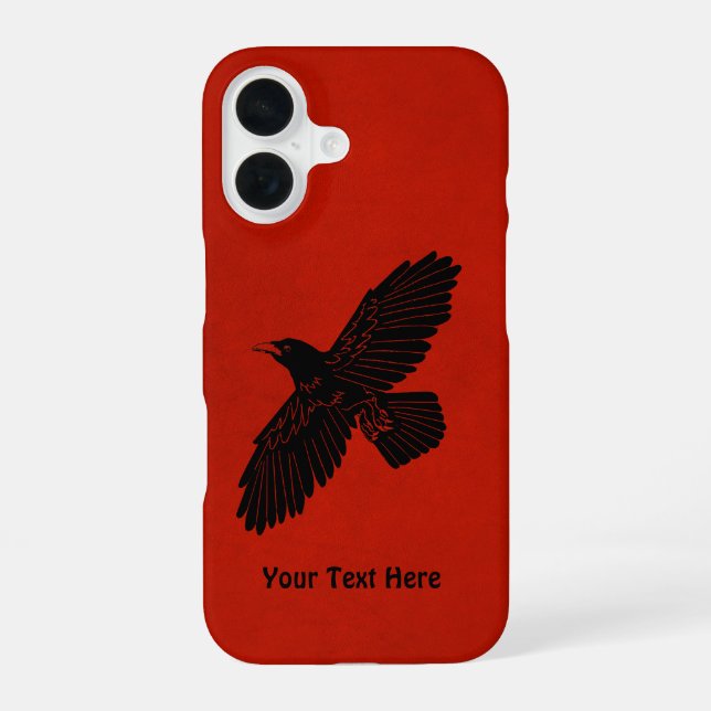 Raven On Red  iPhone 16 Case (Back)