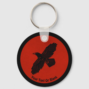 Raven On Red Keychain