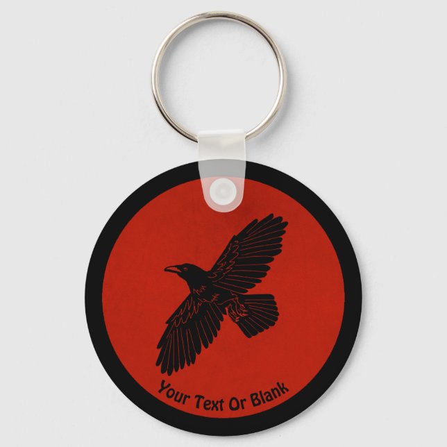 Raven On Red Keychain (Front)