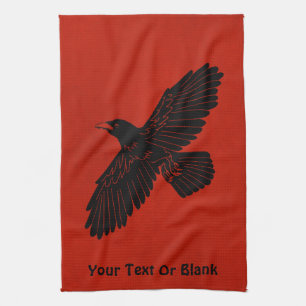Raven On Red Kitchen Towel