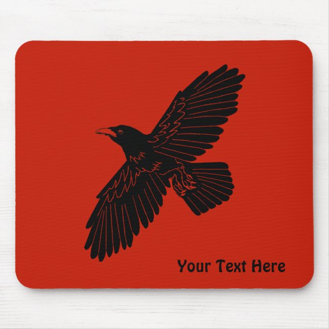 Raven On Red Mouse Pad (Front)