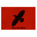 Raven On Red Photo Sculpture Magnet<br><div class="desc">A simple, black silhouette of a Raven (Corvus corax) on a red background. The raven image has been given a slight "rough" or "worn" effect. Add your own text.</div>