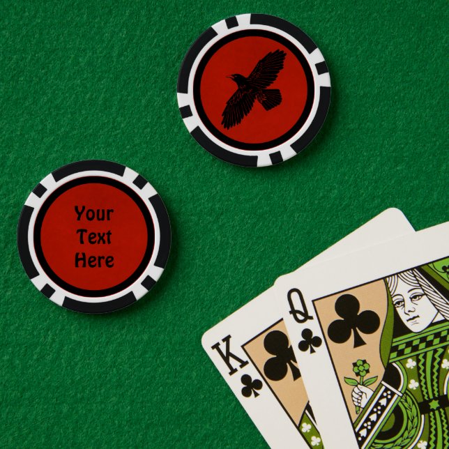 Raven On Red Poker Chips (Poker Table (Double))