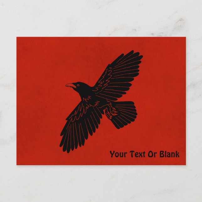 Raven On Red Postcard (Front)