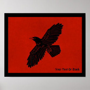 Raven On Red Poster