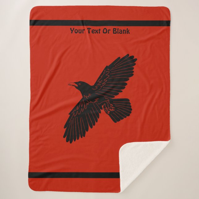Raven On Red Sherpa Blanket (Front)
